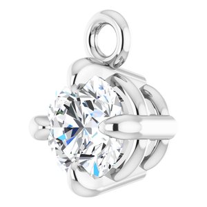 14K White 1/10 CTW Natural Diamond Dangle