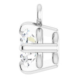 14K White 1/10 CTW Natural Diamond Dangle
