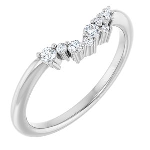 14K White  1/8 CTW Natural Diamond Matching Band