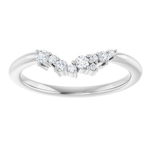 14K White  1/8 CTW Natural Diamond Matching Band