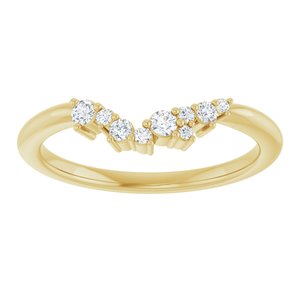 14K Yellow  1/8 CTW Natural Diamond Matching Band