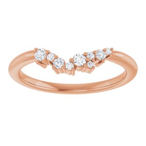 14K Rose  1/8 CTW Natural Diamond Matching Band