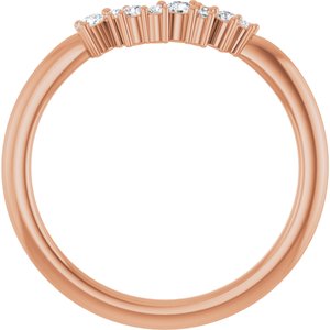 14K Rose  1/8 CTW Natural Diamond Matching Band