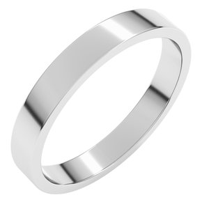 Platinum 3 mm Flat Band Size 14