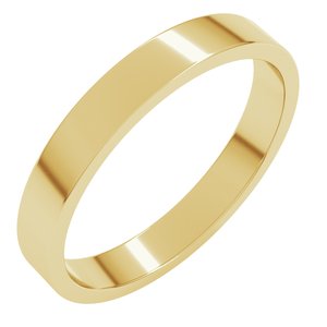 14K Yellow 3 mm Flat Band