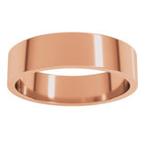 14K Rose 5 mm Flat Band Size 20