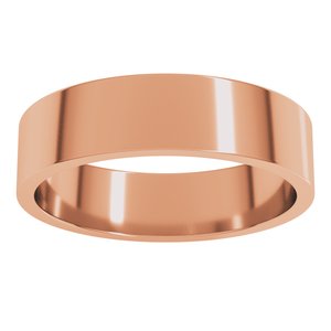 14K Rose 5 mm Flat Band Size 20