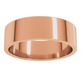 14K Rose 6 mm Flat Band Size 18.5