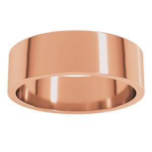 14K Rose 6 mm Flat Band Size 18.5