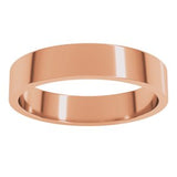 14K Rose 4 mm Flat Band Size 19.5