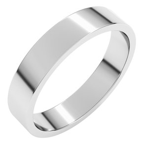 10K White 4 mm Flat Band Size 4.5