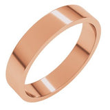 14K Rose 4 mm Flat Band Size 19.5