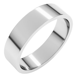 14K White 5 mm Flat Band Size 16.5