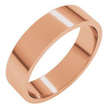 14K Rose 5 mm Flat Band Size 20