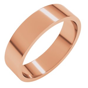 14K Rose 5 mm Flat Band Size 20