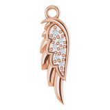 14K Rose .015 CTW Natural Diamond Left Angel Wing Dangle