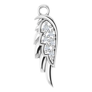 Platinum .015 CTW Natural Diamond Left Angel Wing Dangle