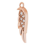 14K Rose .015 CTW Natural Diamond Left Angel Wing Dangle