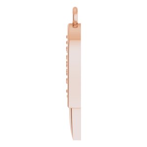 14K Rose .015 CTW Natural Diamond Left Angel Wing Dangle