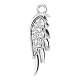 14K White .015 CTW Natural Diamond Right Angel Wing Dangle