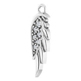 14K White .015 CTW Natural Diamond Right Angel Wing Dangle