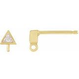 14K Yellow .06 CT Natural Diamond Bezel-Set Earring Top