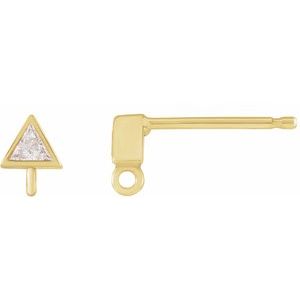 14K Yellow .06 CT Natural Diamond Bezel-Set Earring Top