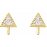 14K Yellow .06 CT Natural Diamond Bezel-Set Earring Top