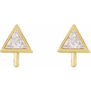 14K Yellow .06 CT Natural Diamond Bezel-Set Earring Top