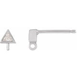 14K White .06 CT Natural Diamond Bezel-Set Earring Top