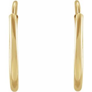 14K Yellow Flexible Endless Tube 12 mm Hoop Earrings