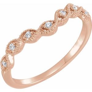 14K Rose .07 CTW Natural Diamond Contour Band