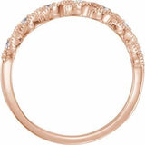 14K Rose .07 CTW Natural Diamond Contour Band