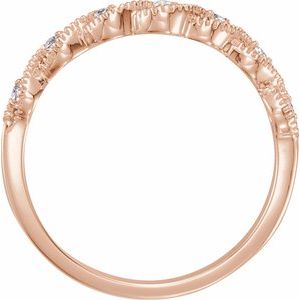 14K Rose .07 CTW Natural Diamond Contour Band