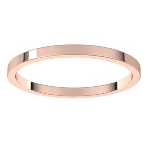14K Rose 1.5 mm Flat Band Size 20