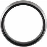 Black PVD Tungsten 6 mm Comfort-Fit Half Round Band Size 8