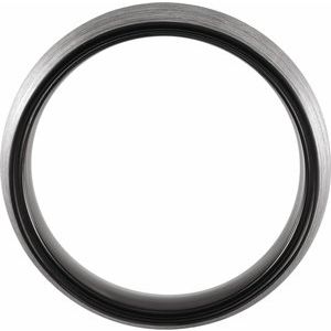 Black PVD Tungsten 6 mm Comfort-Fit Half Round Band Size 9.5