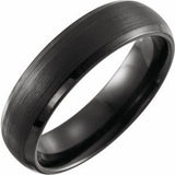 Black PVD Tungsten 6 mm Beveled-Edge Comfort-Fit Band Size 8