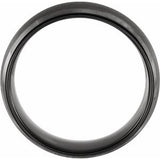 Black PVD Tungsten 6 mm Beveled-Edge Comfort-Fit Band Size 7.5