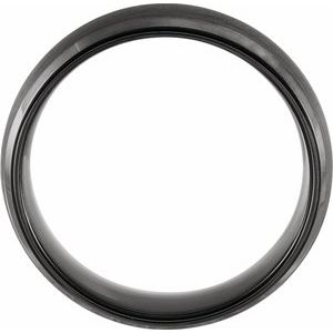 Black PVD Tungsten 6 mm Beveled-Edge Comfort-Fit Band Size 9.5