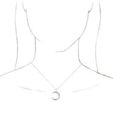 Platinum Crescent Moon 16-18" Necklace