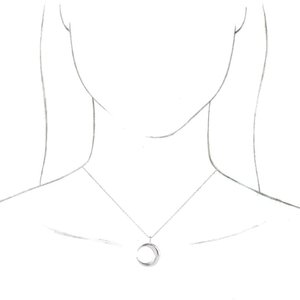 Sterling Silver Crescent Moon 16-18" Necklace