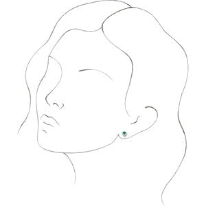 14K White Lab-Grown Emerald & 1/6 CTW Natural Diamond Earrings
