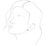 14K White Lab-Grown Ruby & 1/6 CTW Natural Diamond Earrings