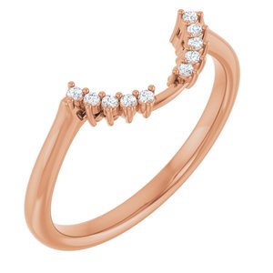 14K Rose .04 CTW Natural Diamond Matching Band