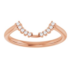 14K Rose .04 CTW Natural Diamond Matching Band