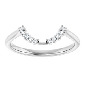 14K White .04 CTW Natural Diamond Matching Band