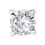 14K White 1.4 mm Round .015 CT Natural Diamond Basket Setting