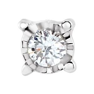 14K White 1.4 mm Round .015 CT Natural Diamond Basket Setting