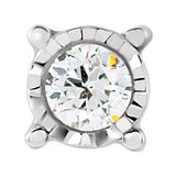 14K White 1.75 mm Round .02 CT Natural Diamond Basket Setting